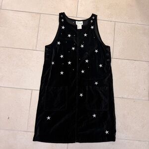Quacker Factory Women's Vintage black velvet jumper with silver stars